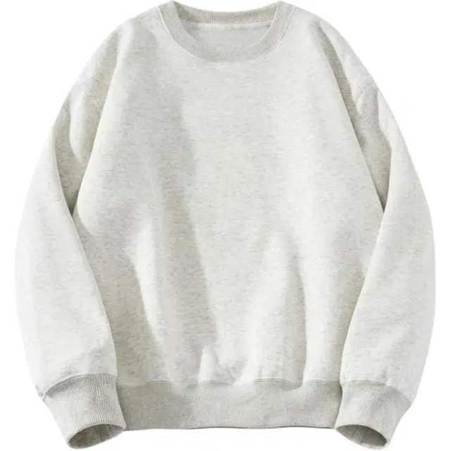 快鱼 美式复古基础款简约学院风潮流宽松休闲百搭无性别主义运动舒适圆领套头落肩长袖卫衣 男女同款