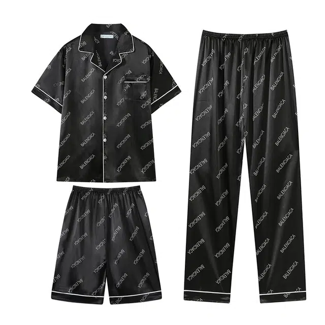 向薇 休闲亲肤时尚短袖家居服睡衣套装 男款 图片色