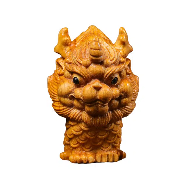 仙友 国潮新中式轻奢高级感麒麟随手文玩心想事成财源广进居家车载摆件#好运 崖柏 把件 男女同款情侣款