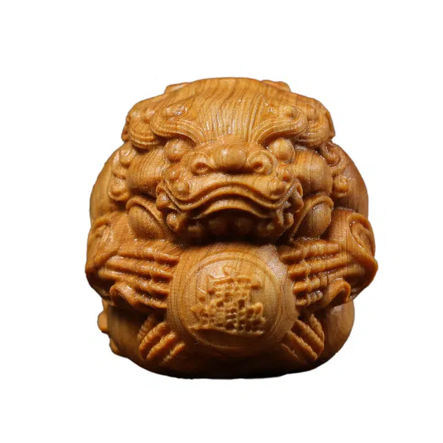 仙友 国潮新中式轻奢高级感 【抱球貔貅】随手文玩招财进宝节节高升青云之上#好运 崖柏 木作把件 男女同款情侣款