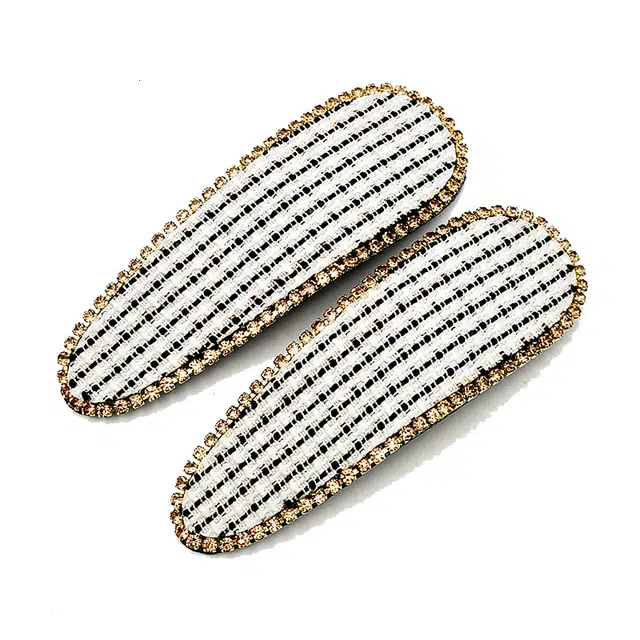 简应舒 水滴千鸟格侧边刘海夹碎发小夹子 布艺 发夹 女款