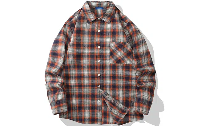 寻星记 融合多风格的宽松透气长袖格子服饰衬衫 男女同款