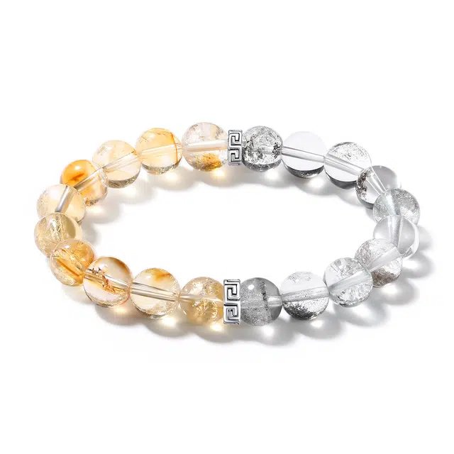 【普陀山官方已过香】 普陀山文创 新中式简约设计招财进宝转运好运金钱事业运接富贵发大财#好运 黄水晶 手串 男女同款情侣款