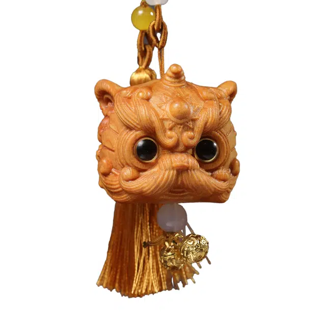 仙友 国潮新中式轻奢高级感【招财醒狮】随手文玩招财纳福财源滚滚步步高升居家车载摆件#好运 崖柏 把件 男女同款情侣款