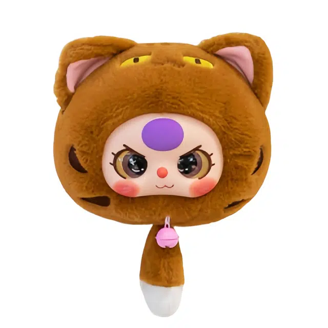 番尼可儿 超萌招财猫 拉链包绒绒娃包可爱大头娃娃铃铛包 玩偶周边