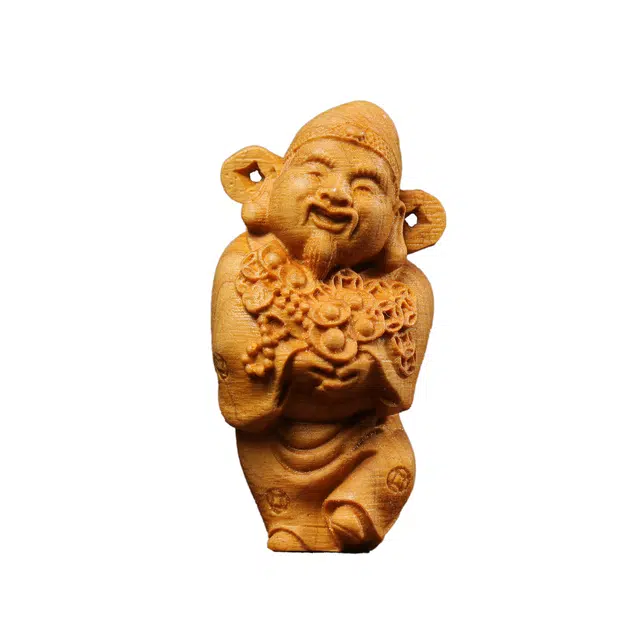 仙友 国潮新中式轻奢高级感【财神爷】随手文玩财运滚滚招财进宝万事顺意#好运 崖柏 木作把件 男女同款情侣款