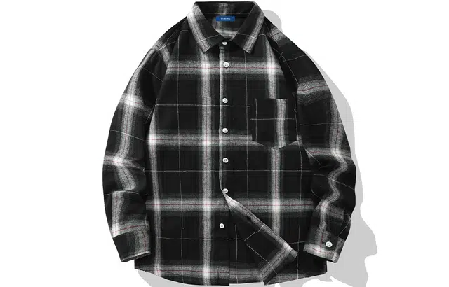 寻星记 融合多风格的宽松透气长袖格子服饰衬衫 男女同款