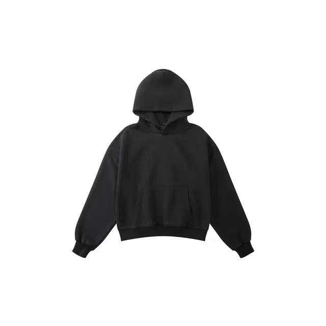 我是大卫 复古风高级感纯色连帽百搭卫衣 男女同款 碳色