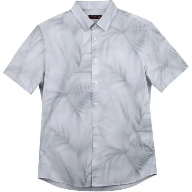 才子 爽滑透气吸湿短袖衬衫 男款 绿色