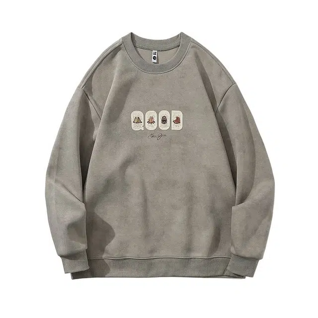 大白鲨 圆领宽松印花休闲百搭打底衫潮牌卫衣 男款