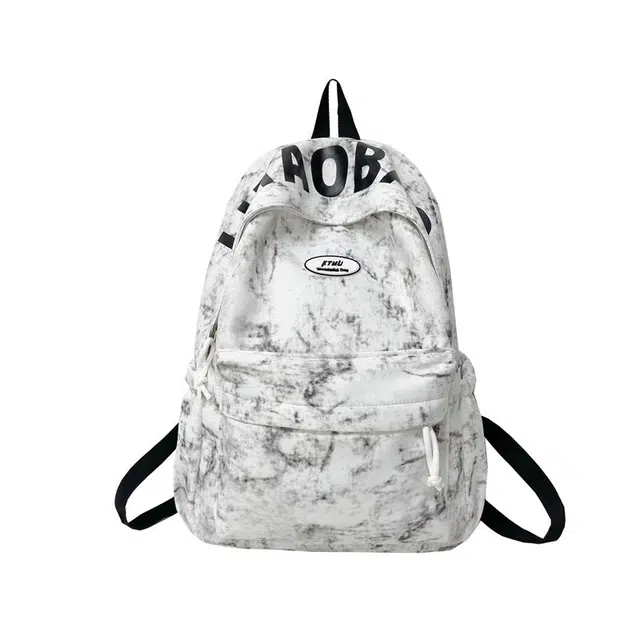 笛贝嘉 韩版潮牌字母设计感学生书包轻便 复合布 双肩包 常规 男女同款情侣款 多色