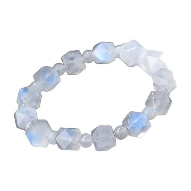 骊碧 香港轻奢天然蓝月光八角随型高档浪漫有意义 仪式感 仿水晶 手串 女款