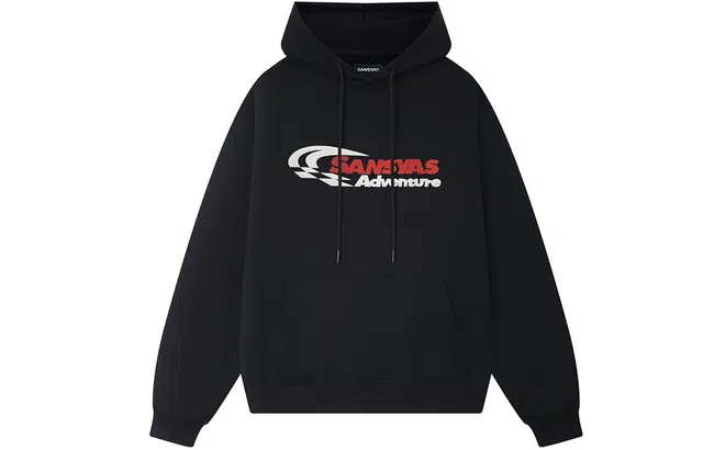 木村三社 发泡赛车字母印花宽松连帽卫衣 男女同款