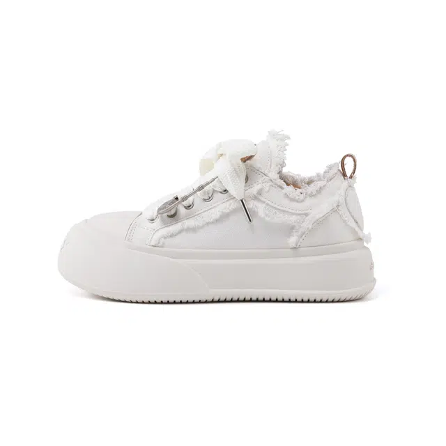 SOAP OPERA Bubble Smile Canvas Sneakers White