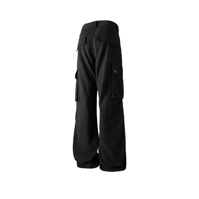 欧路得 潮牌多口袋设计做旧长裤牛仔裤 男款