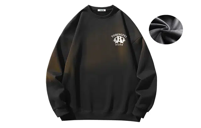 冰飞 美式复古学院风趣味星星字母印花图案宽松百搭圆领套头设计感小众慵懒风潮牌重磅加绒加厚卫衣 男女同款