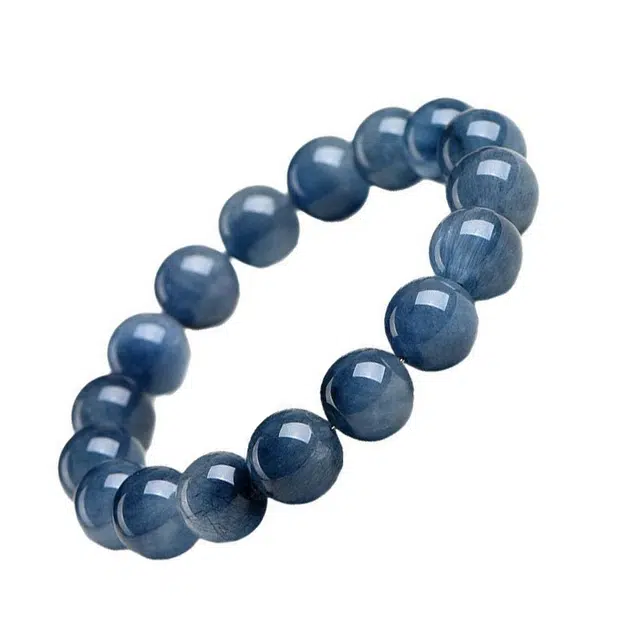 骊碧 轻奢蓝兔毛圆珠高档浪漫有意义 仿水晶 手串 男女同款情侣款