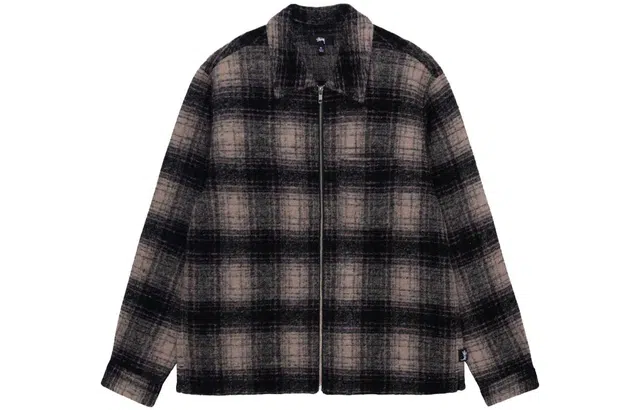 Stussy FW23 WOOL PLAID ZIP SHIRT