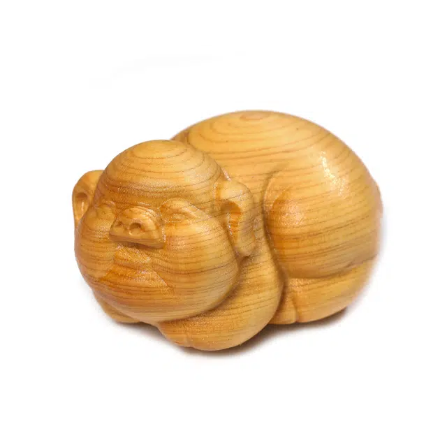 仙友 国潮新中式轻奢高级感【福气小猪】随手文玩招财纳福平安喜乐前程似锦摆件#好运 崖柏 把件 男女同款情侣款