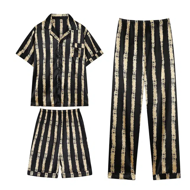 向薇 家居服休闲舒适简约睡衣套装 男款 图片色