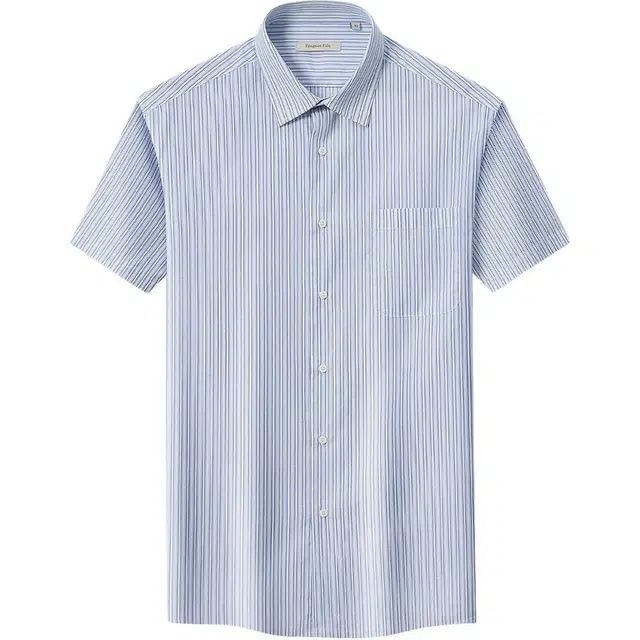 佛朗尼·齐拉 时尚百搭经典条纹休闲短袖衬衫 男款 兰条