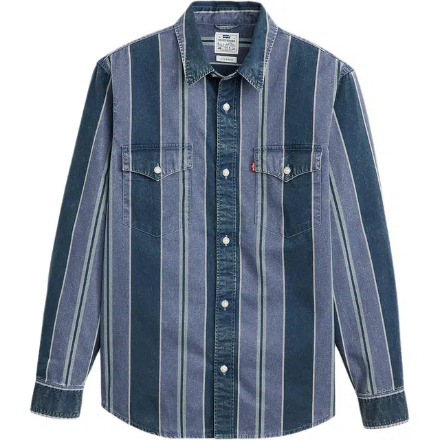 Levi's Striped Western Shirt Blue