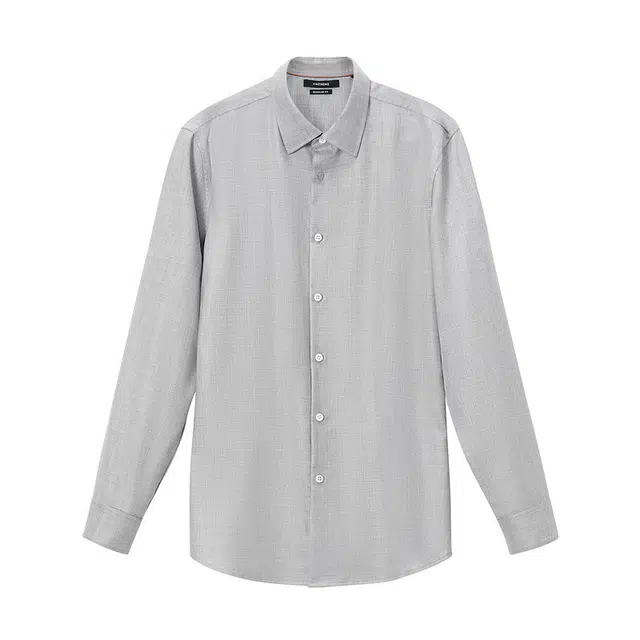 安正 山羊绒休闲外套长袖衬衫 男款 浅灰