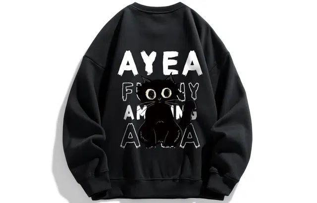 AYEA Black Cat Crewneck Sweatshirt