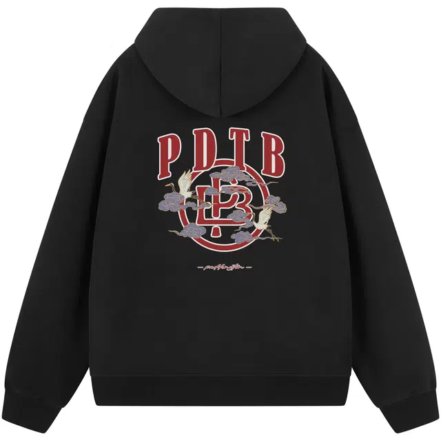 帕丁顿熊 国风复兴系列 字母印花纯色宽松百搭休闲针织重磅开衫卫衣 男女同款