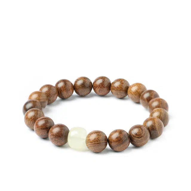 三檀小舍 转运珠串珠新中式国潮风复古文艺转运 平安喜乐多财多福单圈简约文玩盘玩佛珠念珠#好运 鸡翅木 手串 男女同款情侣款