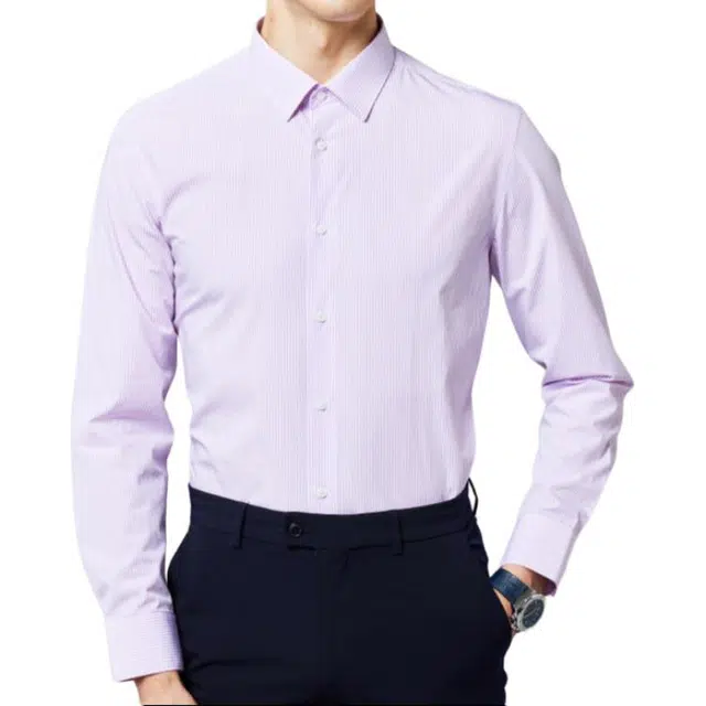 佛朗尼·齐拉 商务通勤百搭长袖衬衫 男款 红条