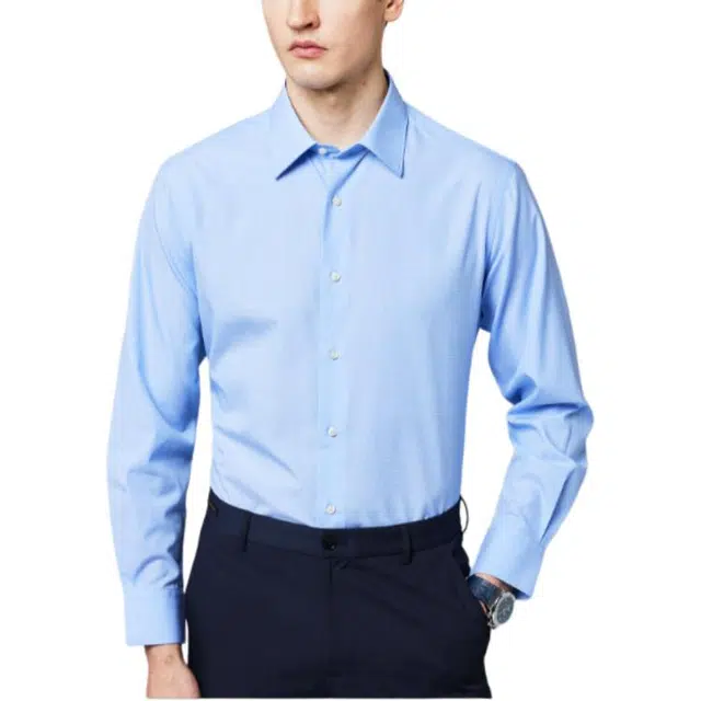 佛朗尼·齐拉 商务纯棉简约长袖衬衫 男款 蓝色