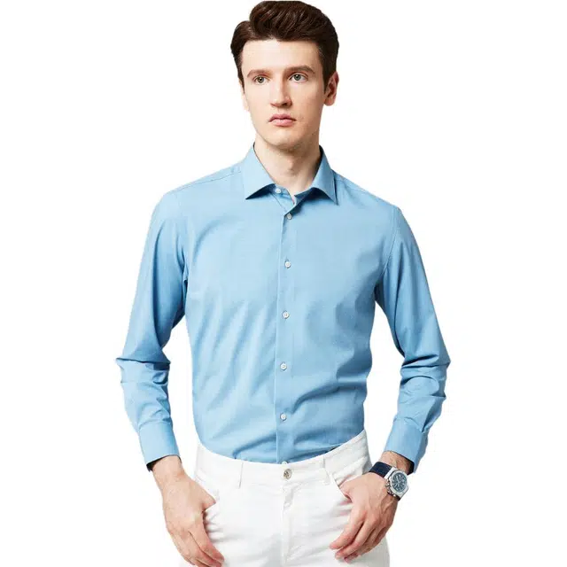 佛朗尼·齐拉 简约商务通勤长袖衬衫 男款 浅绿色