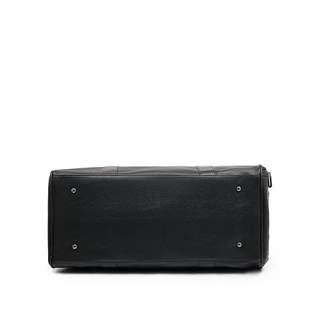 老人头 简约时尚纯色出行旅游干湿分离 合成革 旅行包 男款 黑色