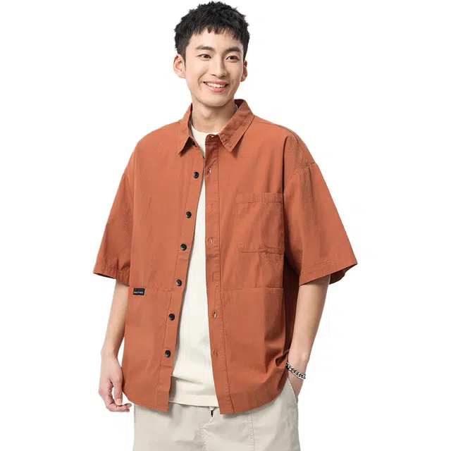 米素力 多口袋工装潮流宽松短袖衬衫 男款