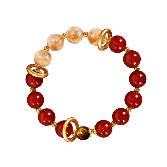 大英博物馆 东方梦境系列 鎏金岁月走环 国风 新中式 黄塔晶 虎睛石 玛瑙 手串 男女同款情侣款