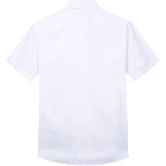 才子 时尚简约舒适纯色短袖衬衫 男款 白色
