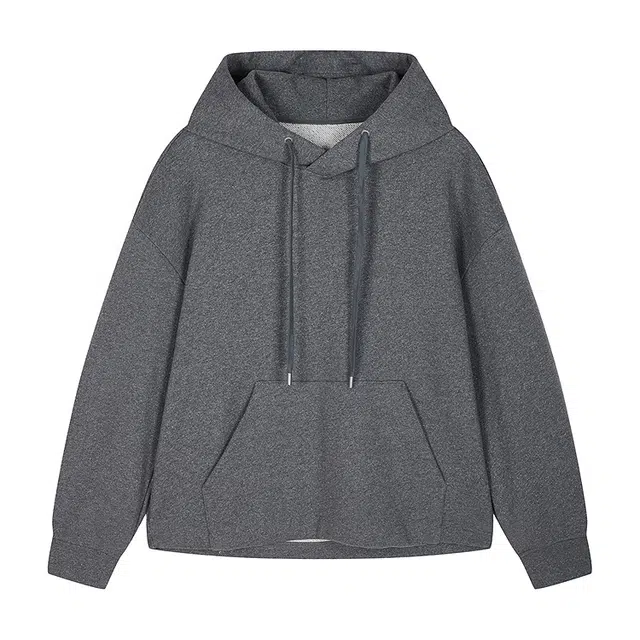 速写 纯色基础连帽宽松休闲长袖卫衣 男款