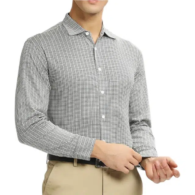 佛朗尼·齐拉 翻领微弹休闲长袖衬衫 男款 黑色