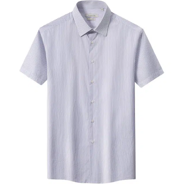 佛朗尼·齐拉 舒适百搭休闲简约条纹短袖衬衫 男款