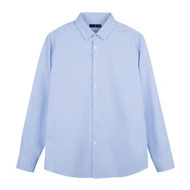 才子 男装细格纹商务休闲柔滑贴身抗皱保型易打理长袖衬衫 男款 蓝色