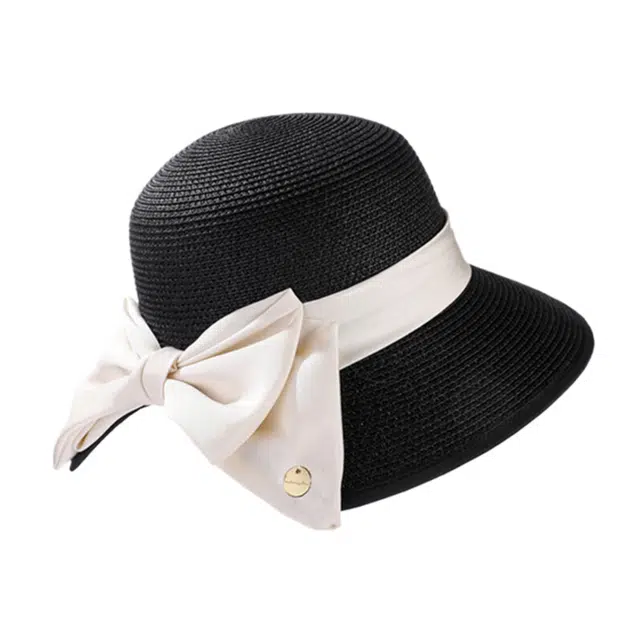 浪莎 夏季大檐防紫外线赫本风优雅草帽户外出游遮阳学生休闲百搭太阳帽 草编 防晒帽 女款