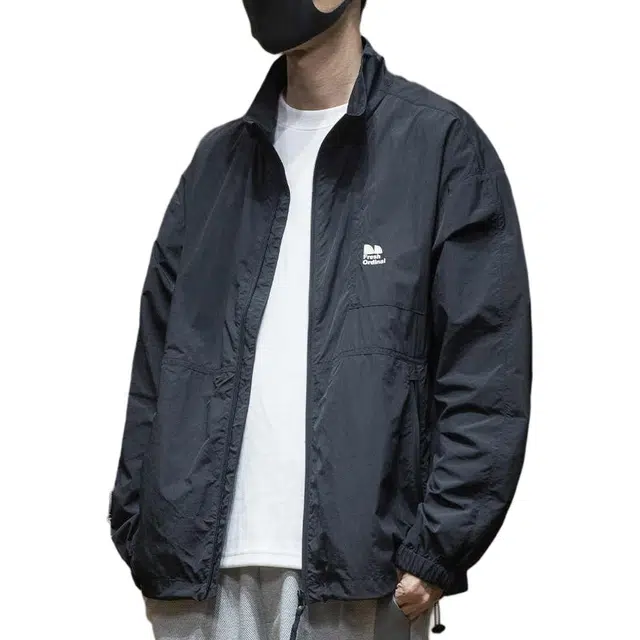 希越 纯色简约立领宽松薄款防晒服 男款