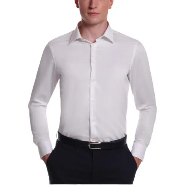 佛朗尼·齐拉 商务休闲全棉长袖衬衫 男款 白色