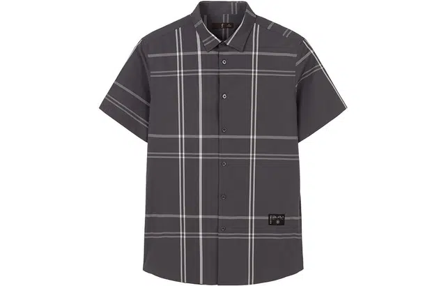 才子 凉感格子吸湿透气短袖衬衫 男款