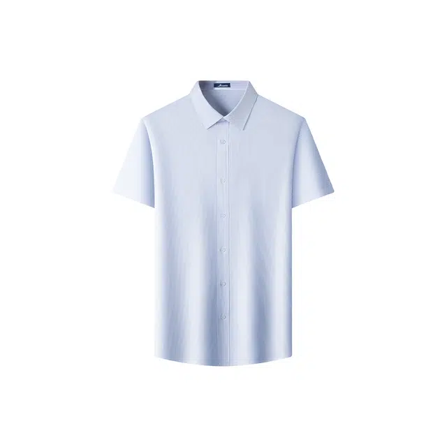 富铤 莫代尔 干爽透气条纹商务休闲通勤百搭弹力易打理短袖衬衣衬衫 男款