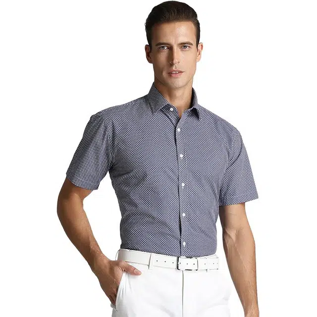 佛朗尼·齐拉 商务绅士休闲短袖衬衫 男款 蓝色