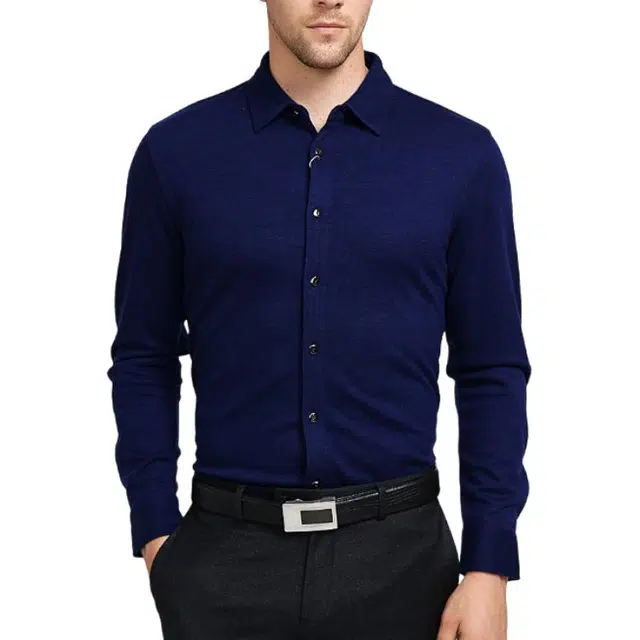 佛朗尼·齐拉 休闲时尚柔软长袖衬衫 男款 藏蓝色