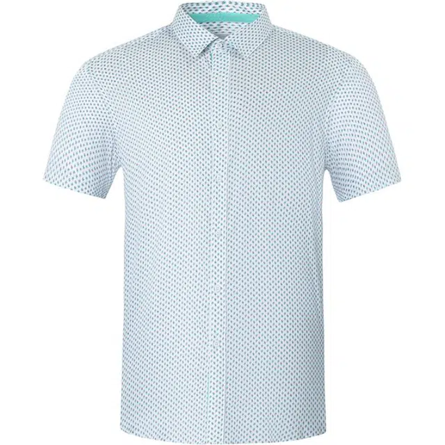 佛朗尼·齐拉 商务透气纯色短袖衬衫 男款 绿色