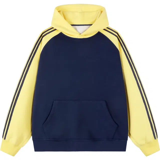 玉儿恋 日系潮牌条纹撞色拼接连帽潮流宽松休闲百搭卫衣 男女同款